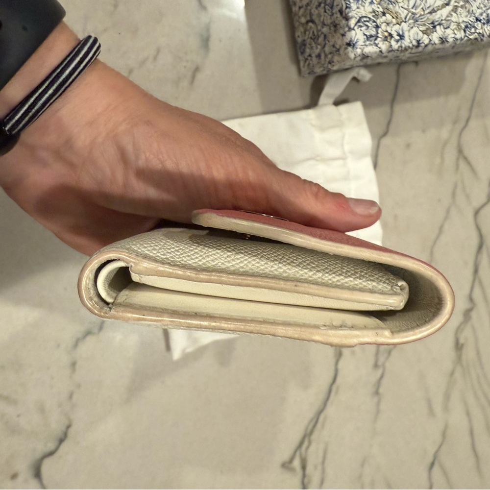 Christian Dior Lotus Wallet Tri-fold Pink and Cream FULL INCLUSION - Picture 6 of 16